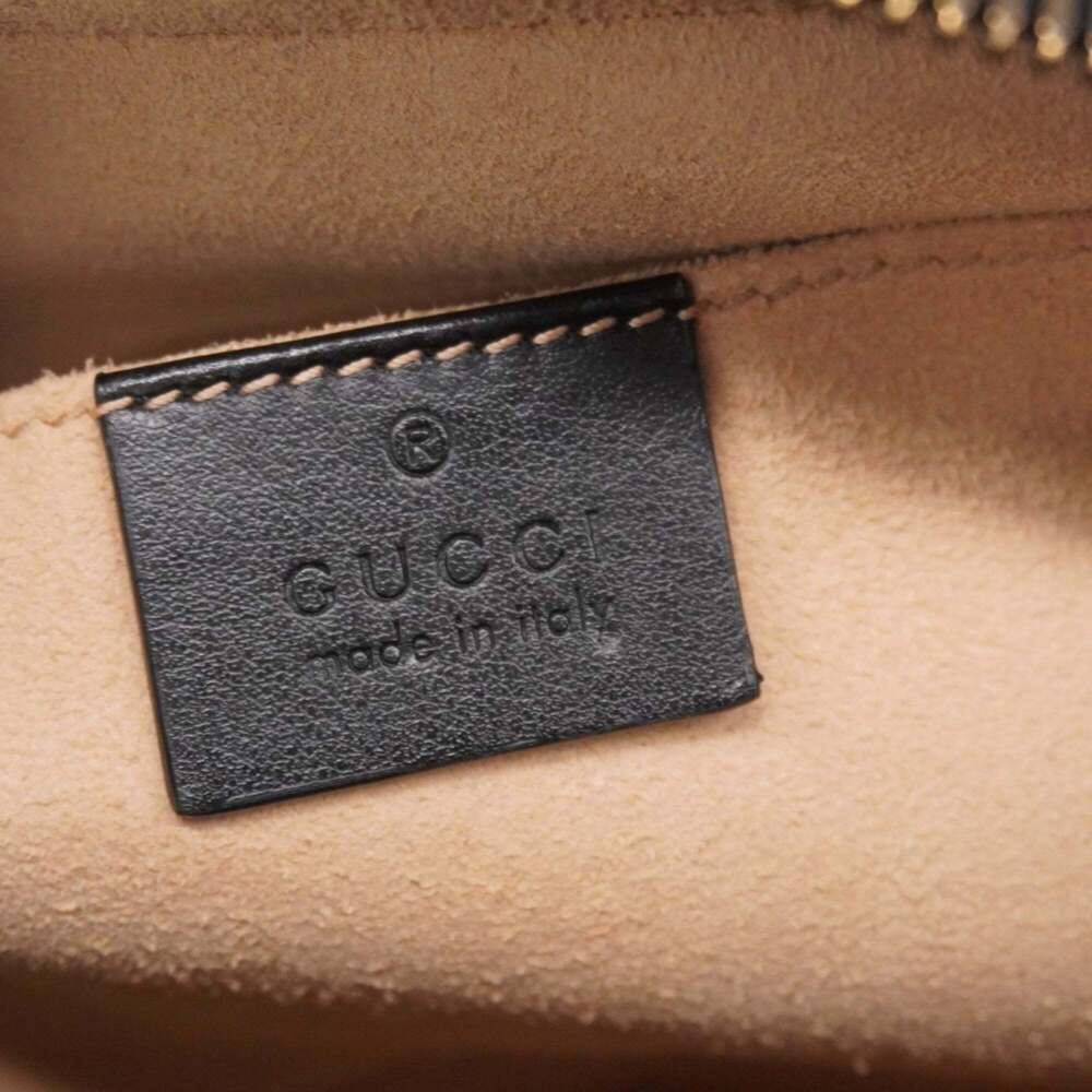 GUCCI Black Leather GG Marmont Shoulder Bag - Picture 5 of 13